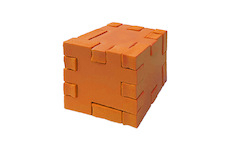 Hlavolam KOSTKA - oranžová (80x80x15mm)